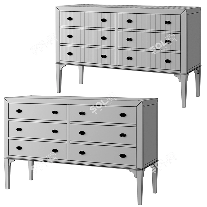 Modern Chest of Drawers C361 3D model image 3