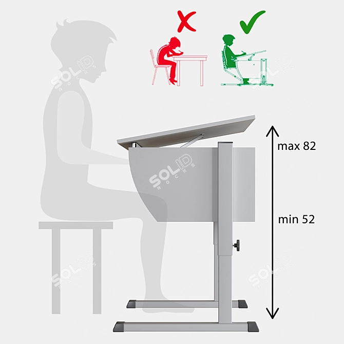 ErgoSmart Student Table 3D model image 7