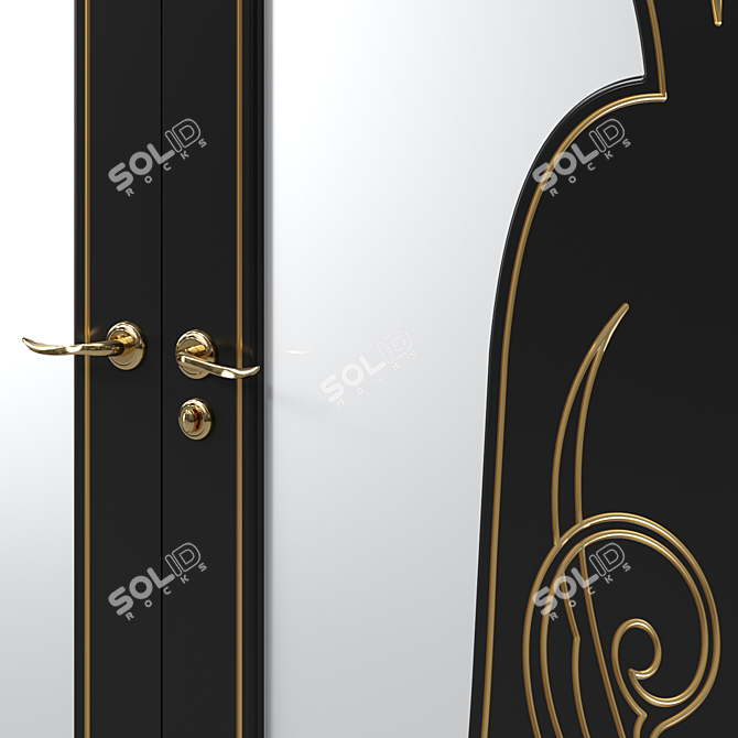 Sleek Modern Interior Door 3D model image 2