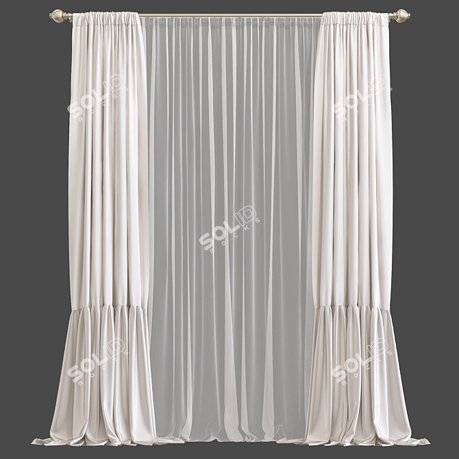 Elegant Drapery 842 3D model image 4