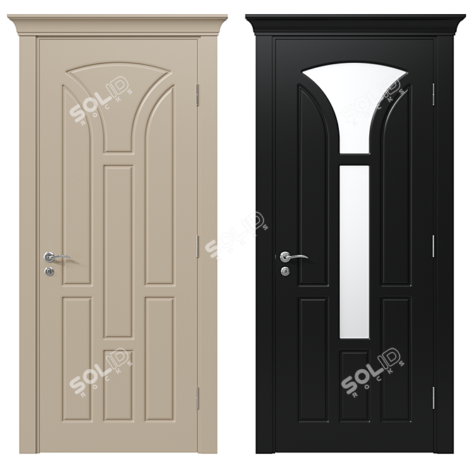 Sleek 147 Interior Door 3D model image 1