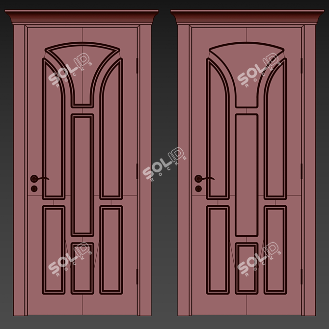 Sleek 147 Interior Door 3D model image 3