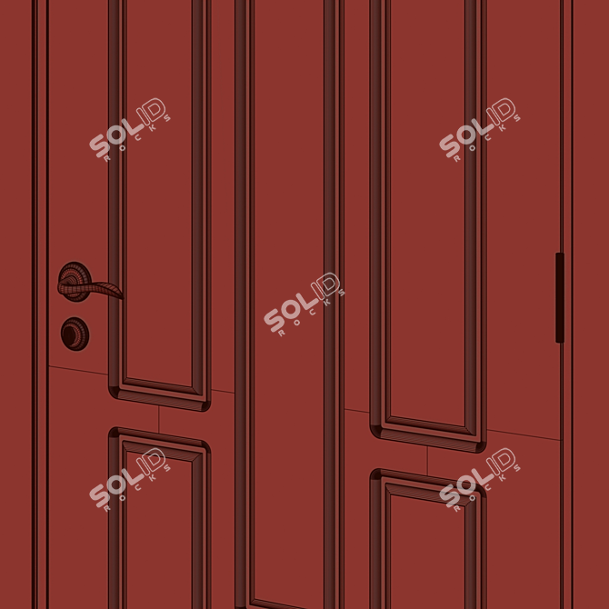 Sleek 147 Interior Door 3D model image 4