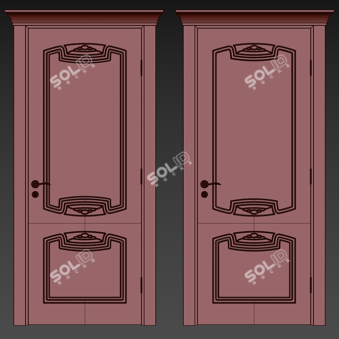 Elegant Door Interior 148 3D model image 3