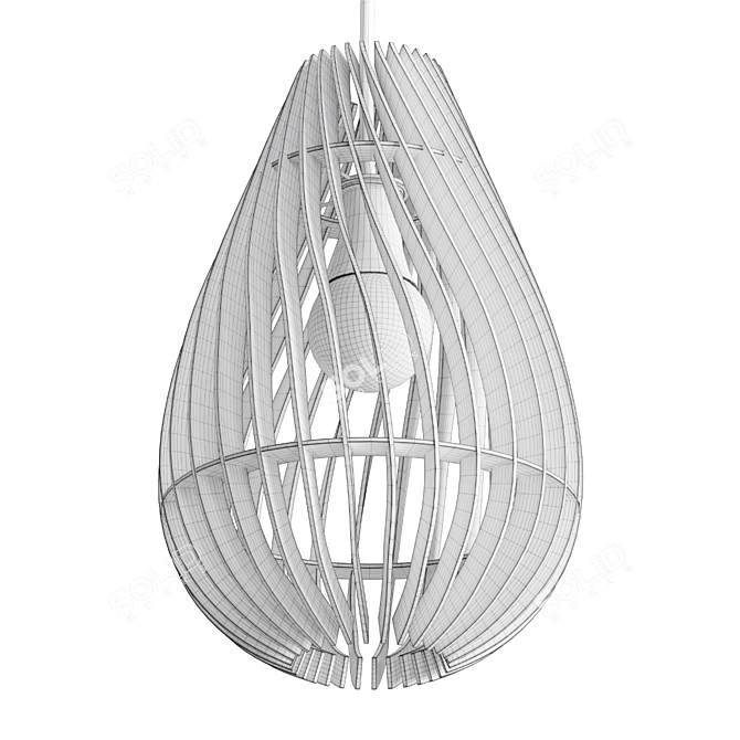 Modern Wooden Teardrop Pendant 3D model image 6