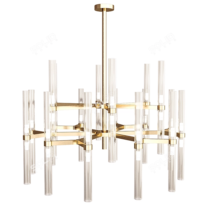 Borosilicate Elegance: Il Paralume Marina Chandelier 3D model image 1