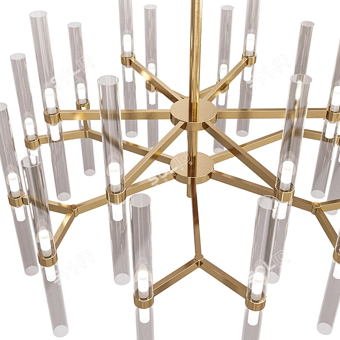 Borosilicate Elegance: Il Paralume Marina Chandelier 3D model image 2