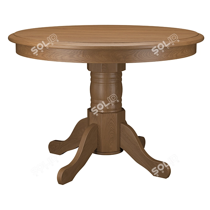 Modern Round Dining Table & Chairs Set 3D model image 5