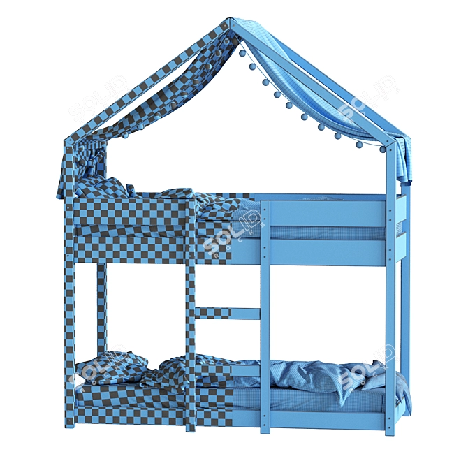 Sofie White Bunk Bed House 3D model image 5