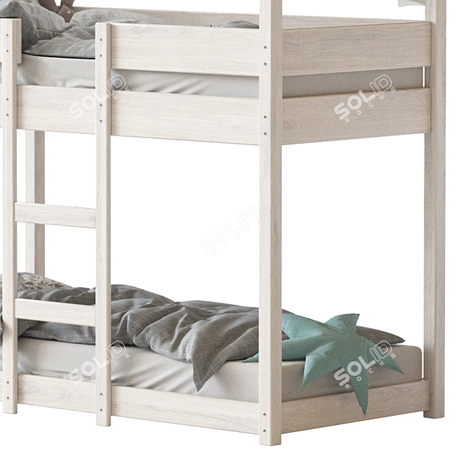 Sofie White Bunk Bed House 3D model image 6