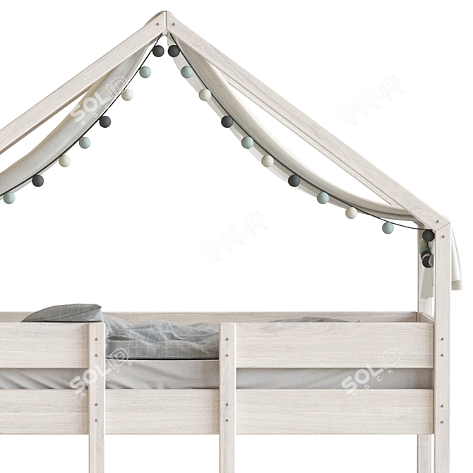 Sofie White Bunk Bed House 3D model image 8