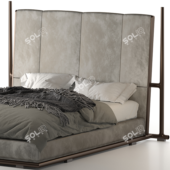 Icaro Flexform Wooden Bed 3D model image 3
