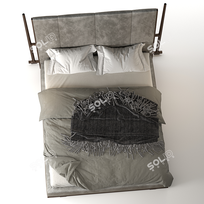 Icaro Flexform Wooden Bed 3D model image 4