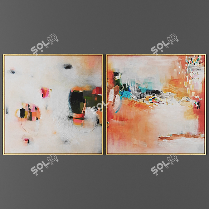 Dual Art Prints Set 3D model image 1