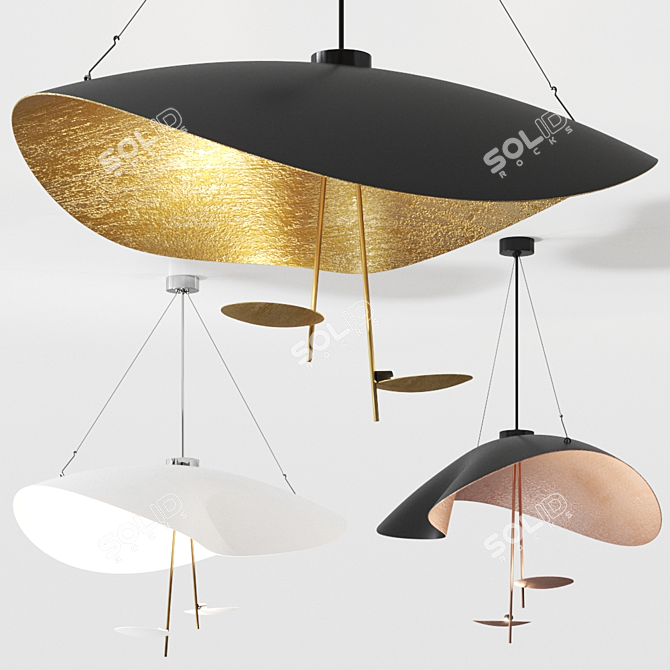 Sleek Lederam Manta S2 Pendant 3D model image 1