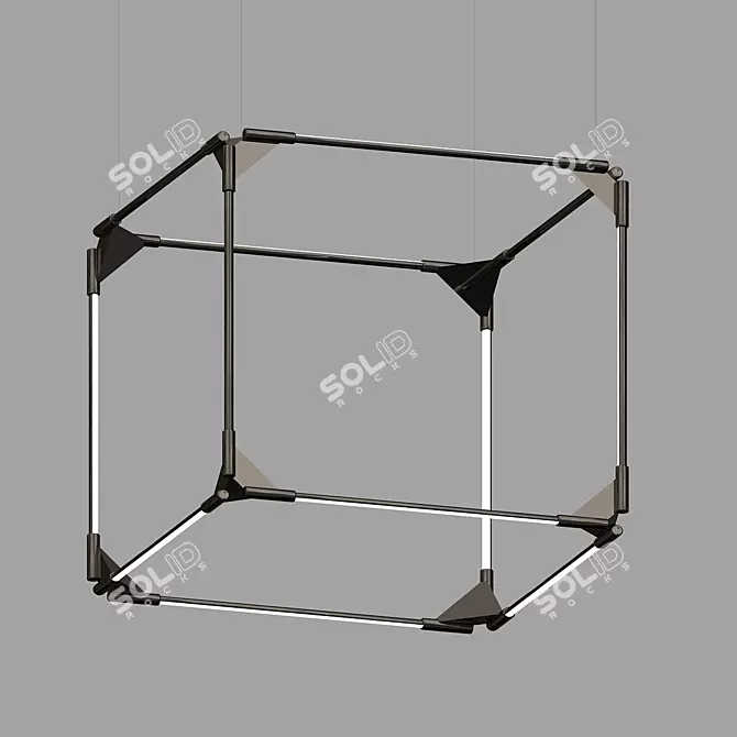 Minimalistic Solid Cube: Elegant & Thin 3D model image 1