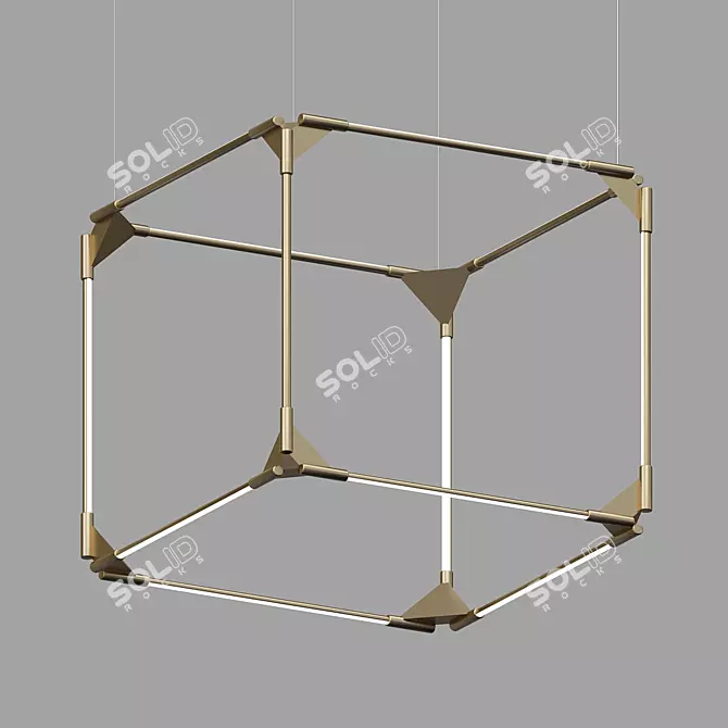 Minimalistic Solid Cube: Elegant & Thin 3D model image 2