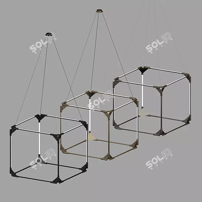 Minimalistic Solid Cube: Elegant & Thin 3D model image 4