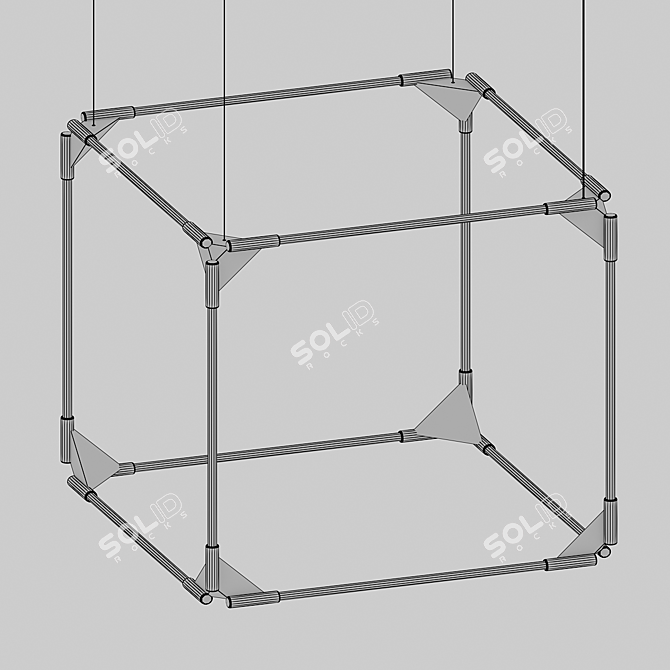 Minimalistic Solid Cube: Elegant & Thin 3D model image 5