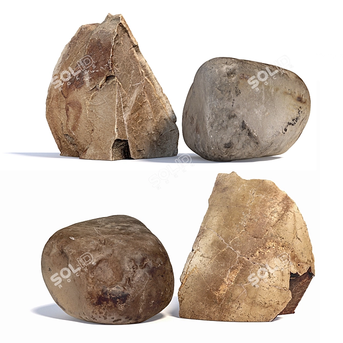 Title: Landscape Stones Set 3D model image 1