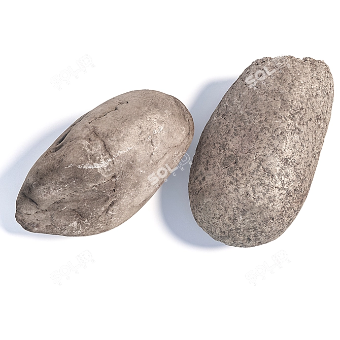 Landscape Stones Set: High-Quality 3D Scans & Textures 3D model image 3