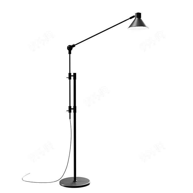 Modern Black Floor Lamp by La Forma 3D model image 1