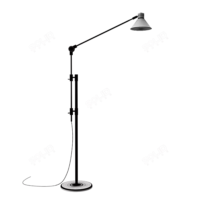 Modern Black Floor Lamp by La Forma 3D model image 2