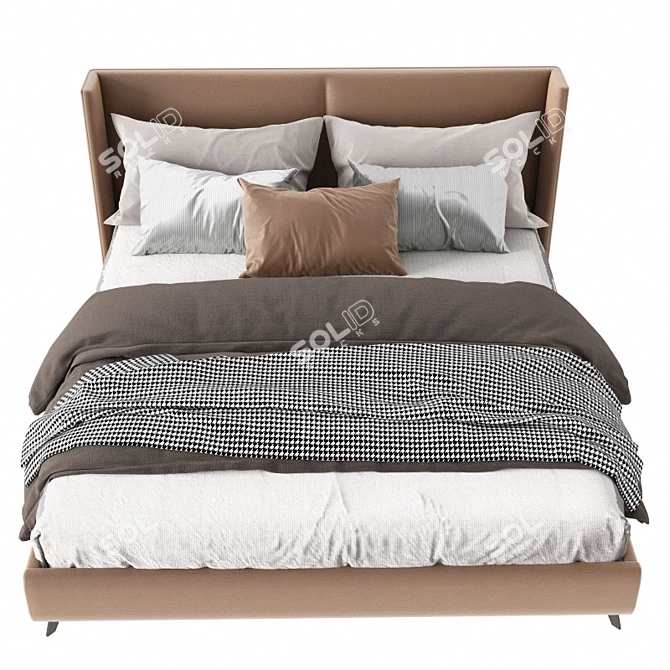 Modern Millimeter-Sized 3D Bed 3D model image 2