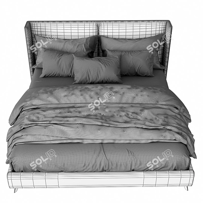 Modern Millimeter-Sized 3D Bed 3D model image 3