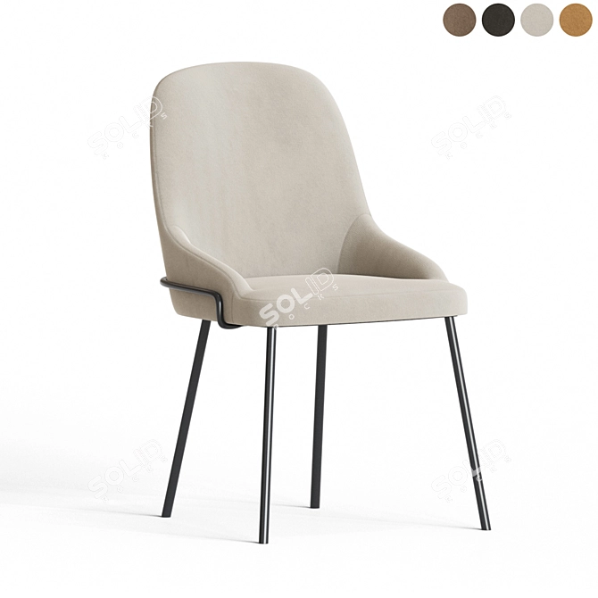 Regal Queen Side Chair: Elegant and Luxurious 3D model image 2