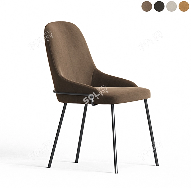 Regal Queen Side Chair: Elegant and Luxurious 3D model image 3