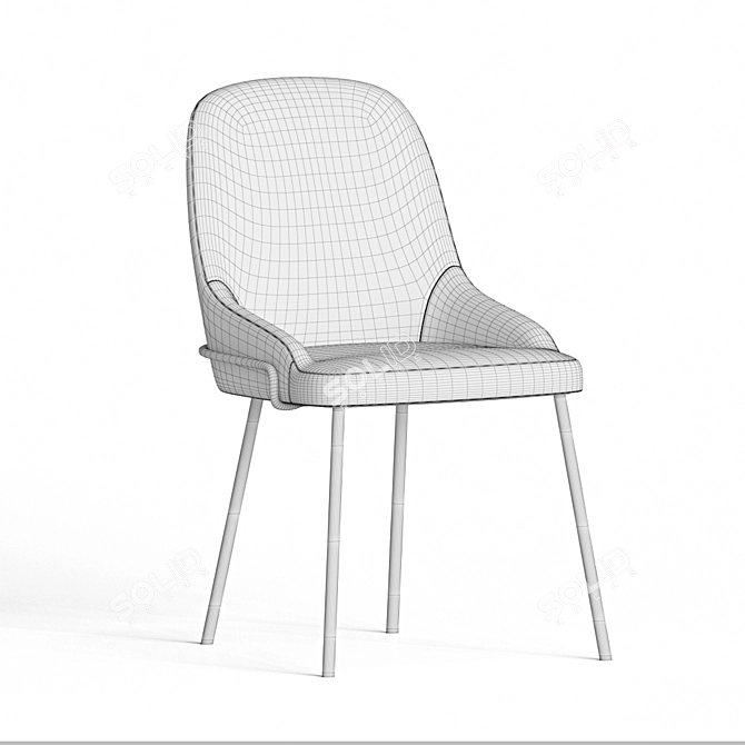 Regal Queen Side Chair: Elegant and Luxurious 3D model image 4