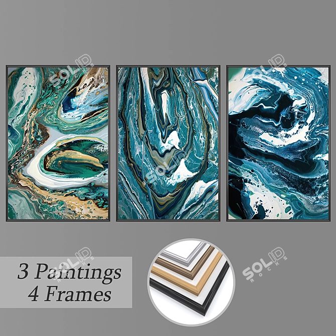 Modern Wall Art Set 3308 3D model image 1