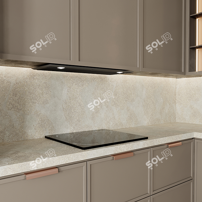 Modern Kitchen Interior Set 3D model image 3