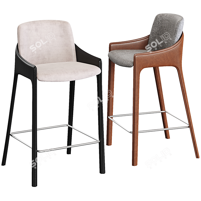 Elegant Vilante Counter Stool | Stylish Seating Essential 3D model image 1