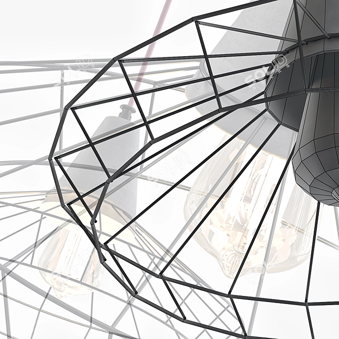 Industrial Charm: Concrate Pendant 3D model image 3