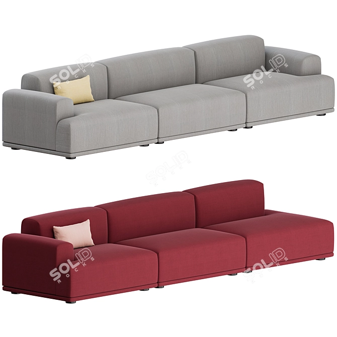 Muuto Connect 3 Seater Sofa 3D model image 1