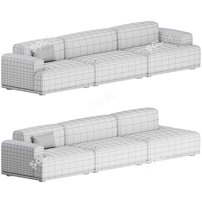 Muuto Connect 3 Seater Sofa 3D model image 3