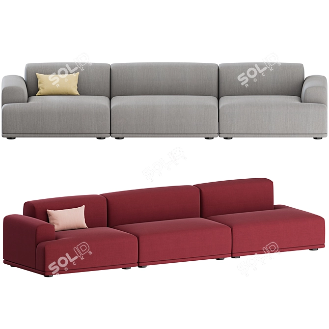 Muuto Connect 3 Seater Sofa 3D model image 4