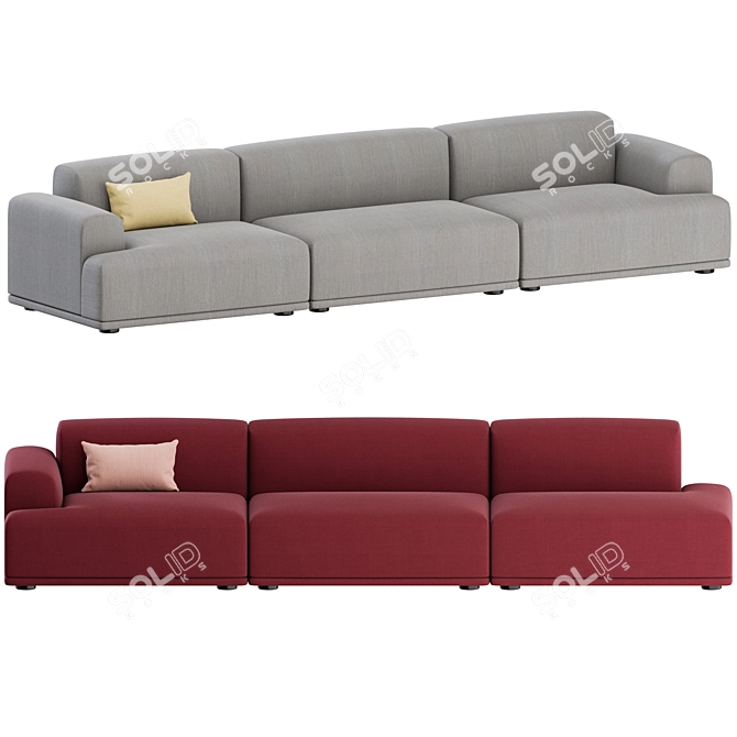 Muuto Connect 3 Seater Sofa 3D model image 5