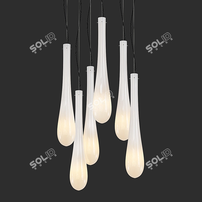 Elegant Lacrima Pendants that Shine 3D model image 1