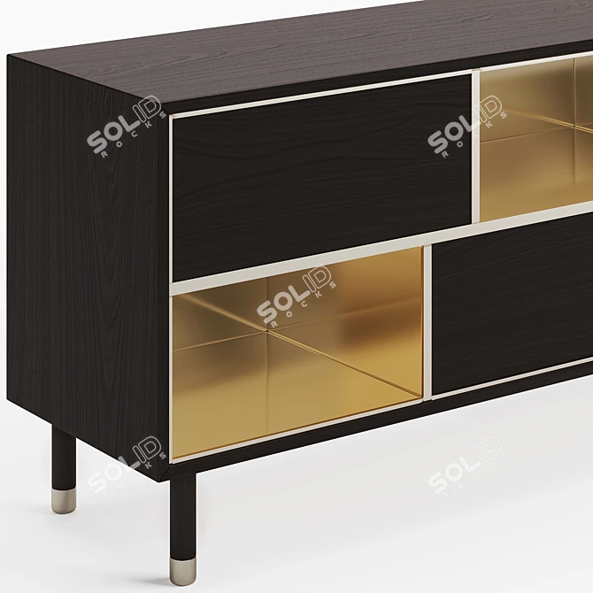 Elegant Piet Sideboard: Wooden Body, Metal Accents 3D model image 3