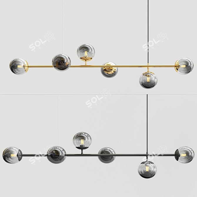 Minimalist Orb Pendant Light 3D model image 2