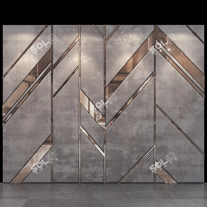 Modern Geometric Wall Panel 3D model image 1