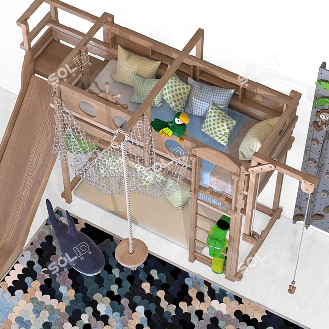 Woodland Loft Bed 3D model image 5
