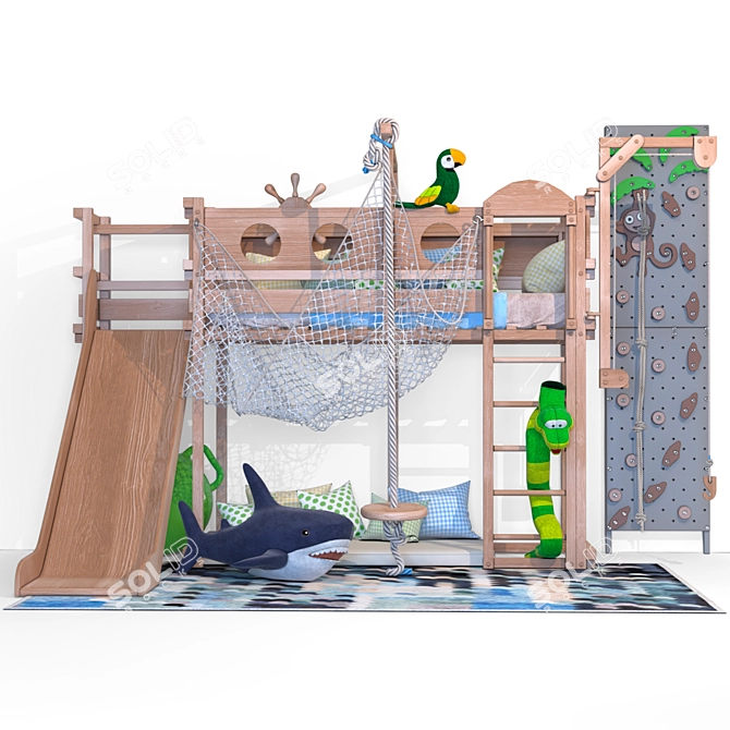 Woodland Loft Bed 3D model image 6