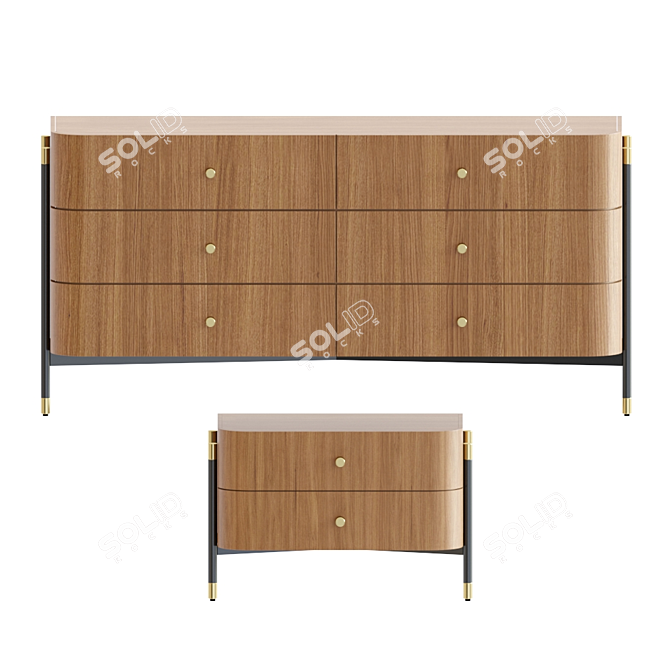 Laskasas ROSIE: Elegant Bedroom Chest & Sideboard 3D model image 1