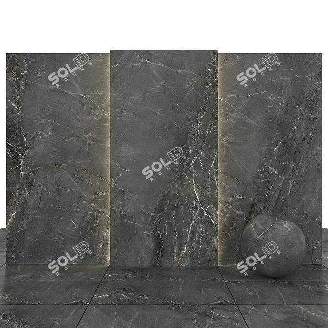 Gray Marble 11: Authentic Texture Slabs & Tiles 3D model image 1