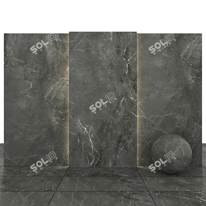 Gray Marble 11: Authentic Texture Slabs & Tiles 3D model image 2