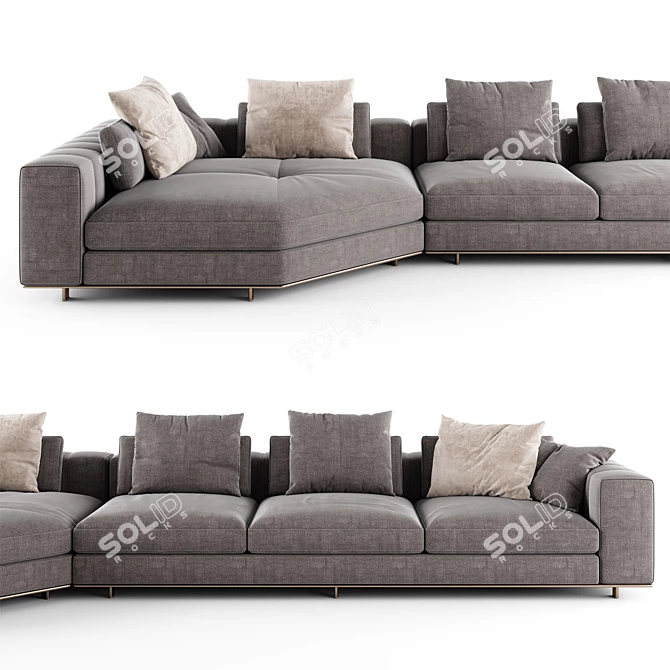 Luxury Soft Touch Sofa 3D model image 2